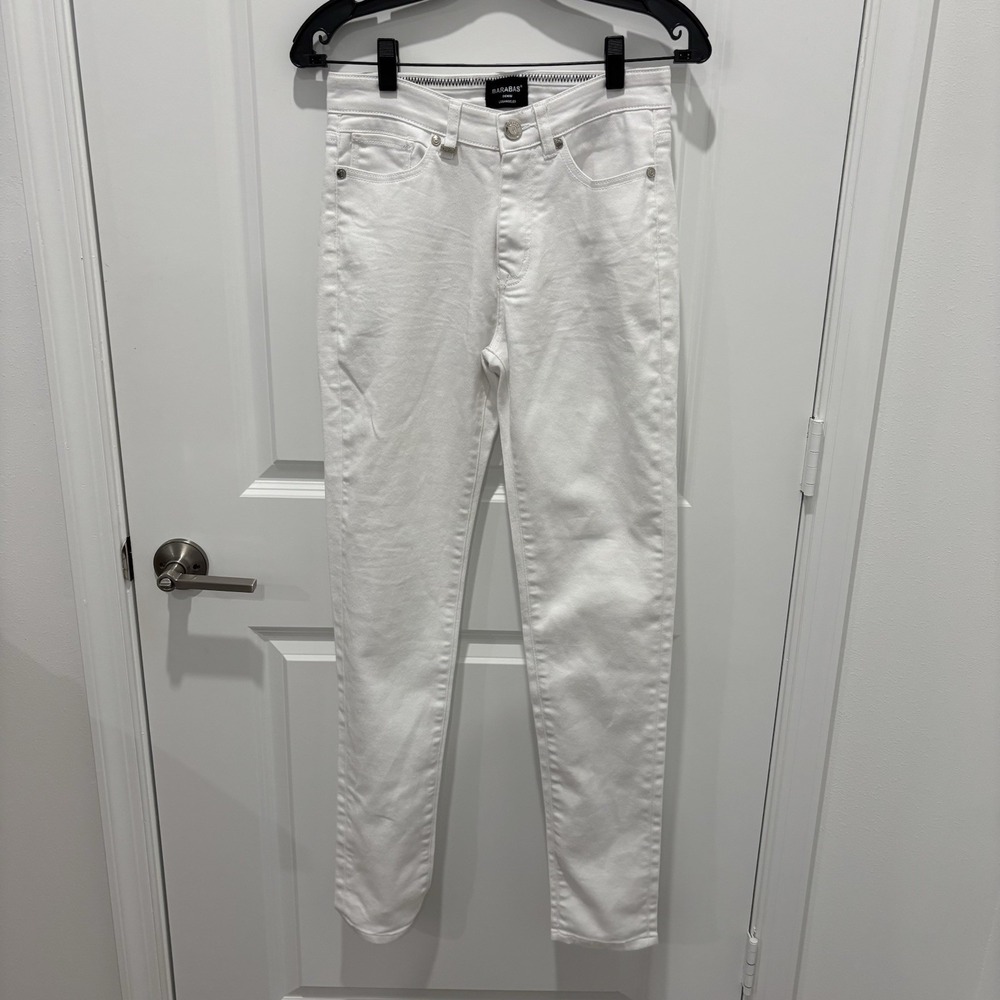 Mens BARABAS White Skinny Denim Jeans Size 28X31